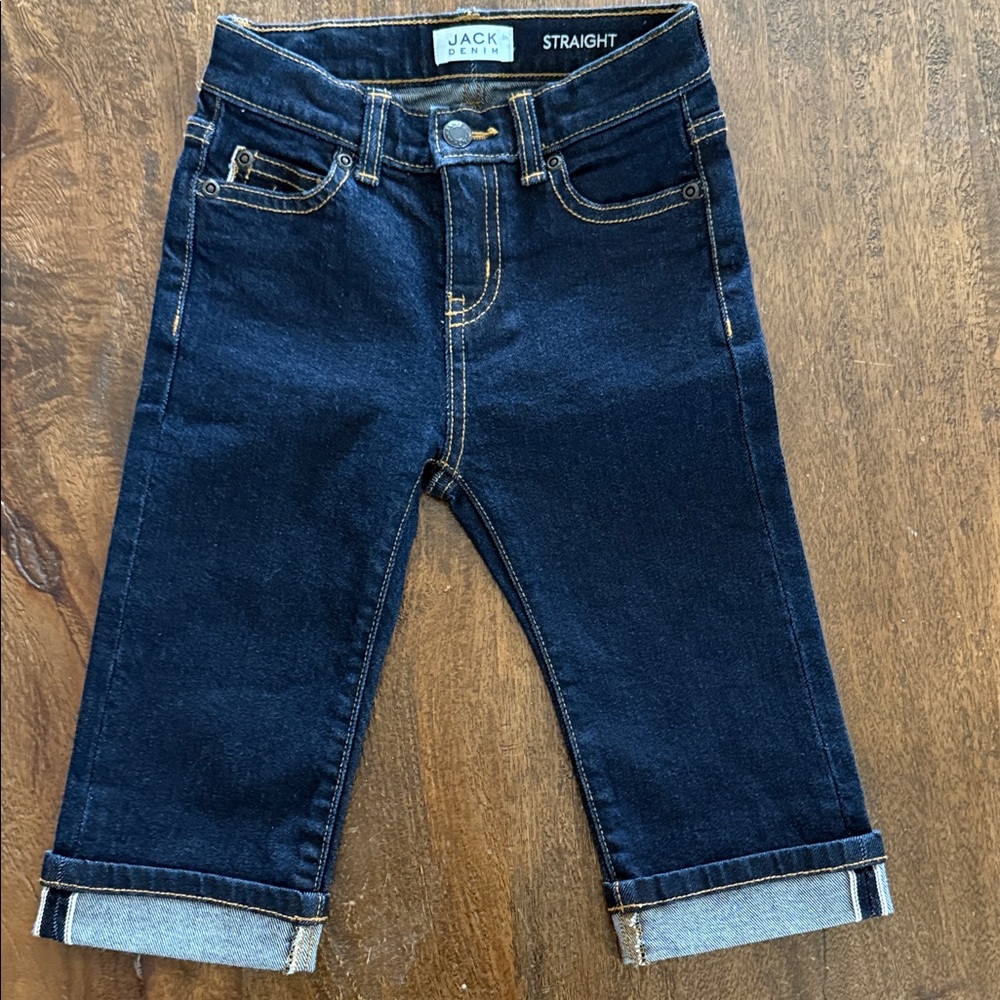 JACK DENIM straight cuffed jeans toddlers 18 to 24 months dark denim